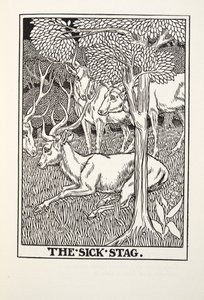 Der kranke Hirsch, aus Fontaine Fabeln, veröffentlicht 1905