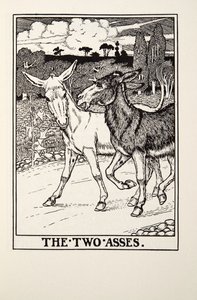 Die zwei Esel, aus Fontaine Fables, veröffentlicht 1905 von Percy J. Billingshurst