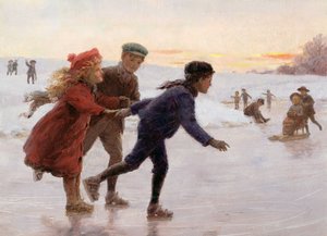 Kinder beim Schlittschuhlaufen