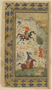 Eine königliche Jagd aus einem Shahnama (Buch der Könige) von Firdawsi, ca. 1590-1600 von Persian School