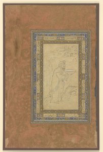 Ein alter Mann trägt eine Schüssel, ca. 1610-15 von Persian School