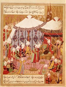 Or.1359 fol. 35 v. Sultan Bayazid von Timur gefangen genommen, 1402 aus dem Zafarnama 1533