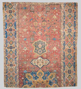 Teilweiser Tabriz-Medaillon-Teppich, Nordwestpersien, frühes 16. Jahrhundert von Persian School