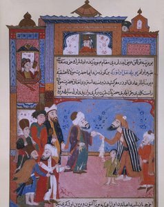Rumi bietet einem Bettler seinen Gürtel an, späte 16. Jahrhundert von Persian School