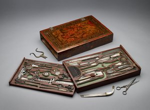 Werkzeugkasten, der die Heilige Familie darstellt, ca. 1830 von Persian School