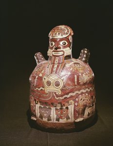 Tongefäß mit Figur eines Gottes, Nazca-Kultur von Peruvian School