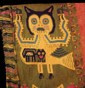 Wollene Figur eines Jaguars, Paracas-Kultur, ca. 1500 v. Chr.