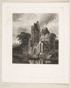 Burgruine an einem Fluss von Peter Christian Schøler