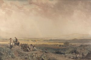 Erntearbeiter in Landschaft in Sussex