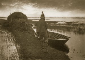 Sumpfmann auf dem Weg, um Schilf zu schneiden, ca. 1886