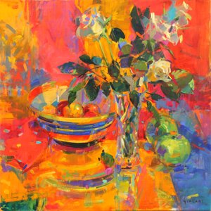 Stillleben mit Clarice Cliff Schale