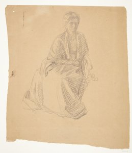 Die Frau des Künstlers (Frau Elise P. H.) sitzend. Studie zum Gemälde: Einweihung des Faaborg-Museums (1910-11)