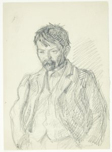 Porträt des Malers Jens Birkholm. Halbfigur von Peter Hansen