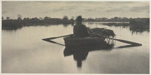 Heimrudern des Schoof-Stoffs aus Leben und Landschaft auf den Norfolk Broads, 1886, Platte XXI von Peter Henry Emerson