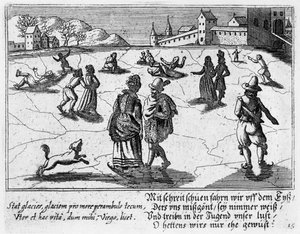 Paare beim Schlittschuhlaufen, ca. 1650
