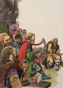 Alfred (849-899) verkleidet als Minnesänger im Lager von König Guthrum von Peter Jackson