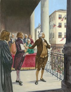 George Washington wird als erster Präsident Amerikas in New York vereidigt