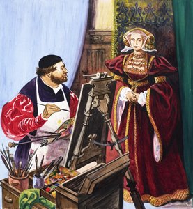 Holbein malt ein Porträt von Anne von Kleve