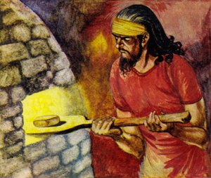 Brief und Umschlag werden in den Ofen gelegt, um hart gebacken zu werden von Peter Jackson