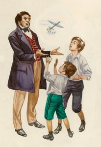 Die Gebrüder Wright als Jungen, beschenkt mit einem Spielzeugflugzeug von ihrem Vater von Peter Jackson