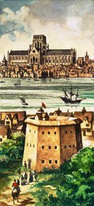 Die Außenseite des Globe Theatre am Flussufer in Bankside von Peter Jackson