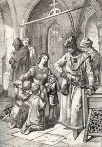 Die Ermordung der edlen Dame Ines de Castro (1320-1355), zweite Frau von Peter I. von Portugal im Kloster Santa Clara de Coimbra, Portugal 1355 von Peter Johann Nepomuck Geiger