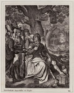 Heinrich der Vogler erhält die Nachricht, dass er König von Ostfranken ist, 919 (Gravur) von Peter Johann Nepomuk Geiger