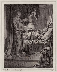 Valerias Vision von St. Florian (Gravur) von Peter Johann Nepomuk Geiger