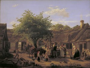 Bild des Lebens auf einem Bauernhof in Seeland zur Mittagszeit