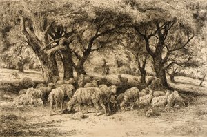 (Ein Obstgarten in Neuengland) von Peter Moran