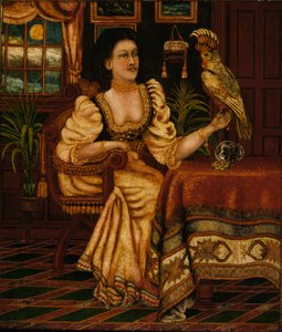 Frau mit Kakadu