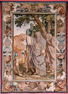 Flämischer Wandteppich. Serie Geschichte des Konsuls Decius Mus. Valerius segnet Decius. Modell Peter Paul Rubens. Ca. 1620-1629. von Peter Paul (after) Rubens