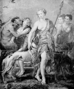 Göttin Diana und ihr Gefolge, überrascht von Satyr dem Dämon