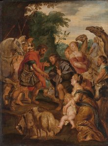 Die Versöhnung zwischen Jakob und Esau von Peter Paul (after) Rubens