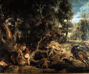 Wildschweinjagd von Peter Paul Rubens