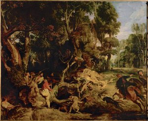 Wildschweinjagd von Peter Paul Rubens