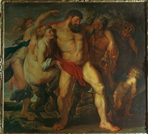 Der trunkene Herkules, von einer Nymphe und einem Satyrn geführt von Peter Paul Rubens