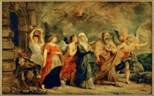 Die Flucht Lots und seiner Familie aus Sodom von Peter Paul Rubens