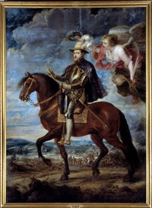 Reiterporträt von Philipp II., König von Spanien. Gemälde von Peter Paul Rubens, 16. Jahrhundert von Peter Paul Rubens