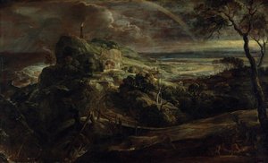 Landschaft mit dem Schiffbruch des Paulus von Peter Paul Rubens