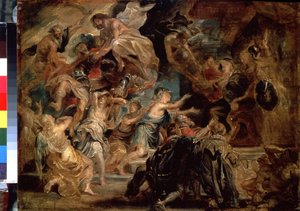 Der Tod Heinrichs IV. und die Proklamation der Regentschaft von Peter Paul Rubens