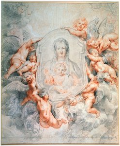 Madonna, von Engeln verehrt, Madonna della Vallicella, 1608 von Peter Paul Rubens