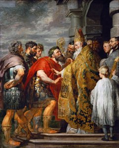Heiliger Ambrosius und Kaiser Theodosius I. von Peter Paul Rubens
