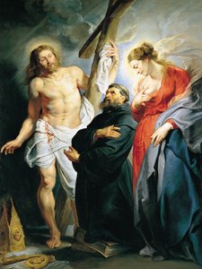 San Agustín zwischen Christus und der Jungfrau