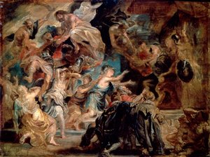 Der Tod Heinrichs IV. und die Proklamation der Regentschaft, 1622 von Peter Paul Rubens