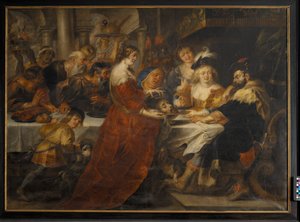 Das Fest des Herodes. Salome bringt den Kopf von Johannes dem Täufer auf einer Schale von Peter Paul Rubens