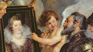 Der Medici-Zyklus: Henri IV. (1553-1610) erhält das Porträt von Marie de Medici (1573-1642) 1621-25 (Detail) von Peter Paul Rubens