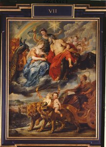 Der Medici-Zyklus: Treffen von Henri IV. (1553-1610) und Marie de Medici (1573-1642) in Lyon am 9. September 1600, 1621-25 von Peter Paul Rubens