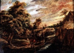 Waldlandschaft bei Sonnenuntergang