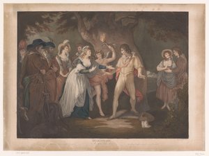 Rosalind überrascht Orlando im Wald